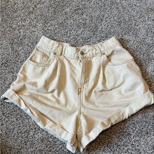 Free People High-Waisted Tan Jean Shorts